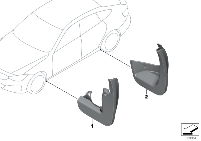 Diagram Mud flaps for your 2016 BMW M6   