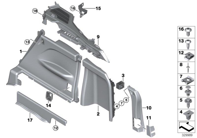 Diagram Right TRUNK TRIM for your 2018 BMW X5   