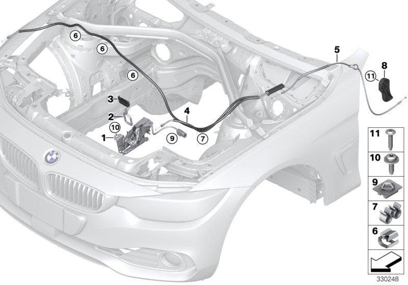Diagram Hood locking system for your BMW 430iX  