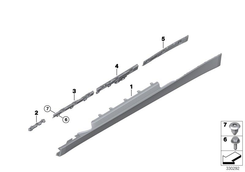 Diagram Cover door sill / wheel arch for your BMW 530iX  