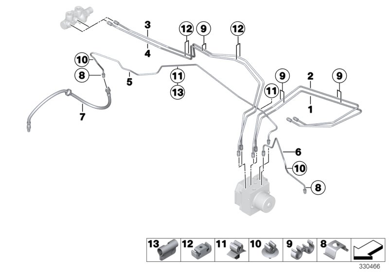 Diagram Brake pipe, front for your MINI