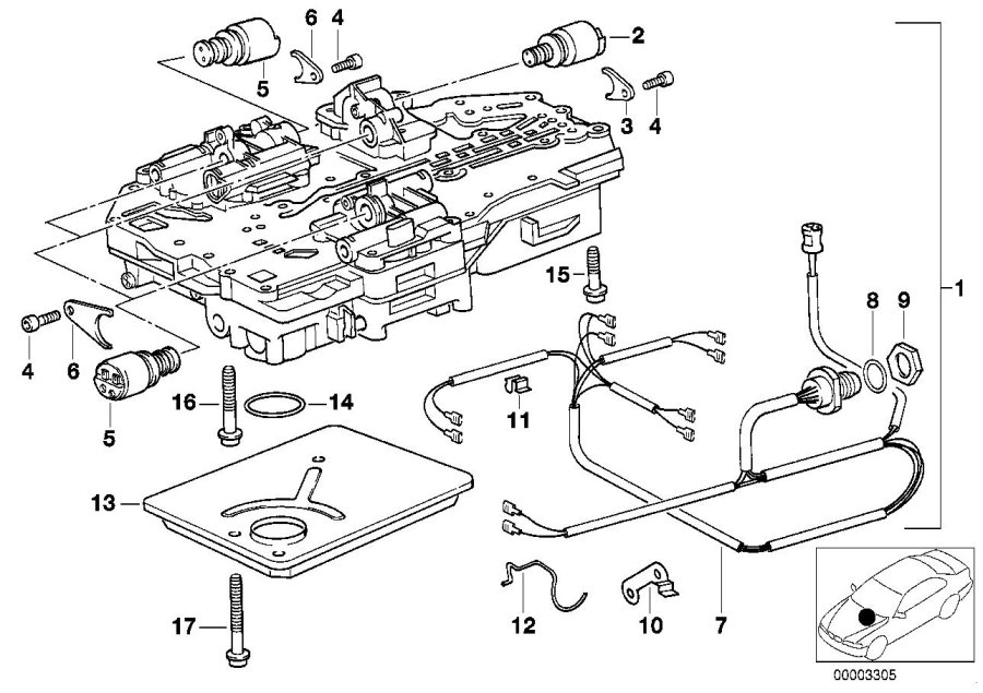 Diagram ZF 4HP22/24-EH CONTROL UNIT+ATTACH.PARTS for your 1995 BMW 530i   