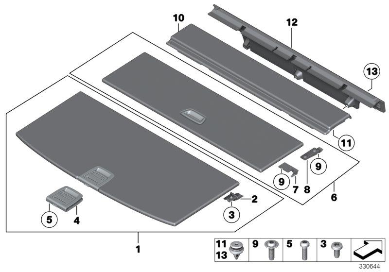 Diagram Trim panel, trunk floor for your 2002 BMW X5   