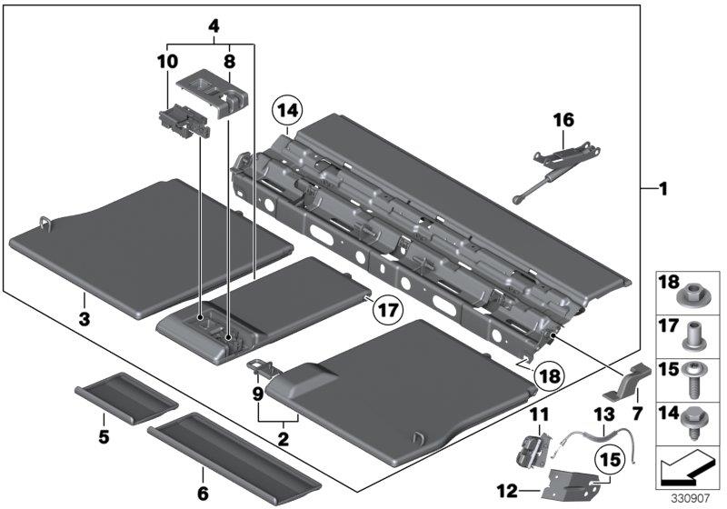 Diagram Hide-away cargo cover for your 2006 BMW M6   