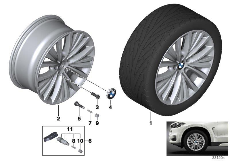 Le diagramme Roue all. BMW rayons multiples 448-19" pour votre 2018 BMW X5   