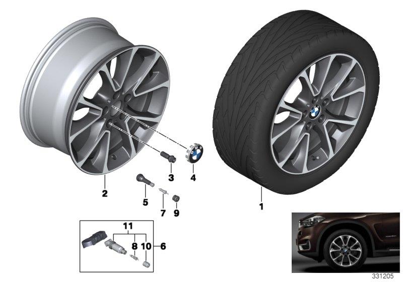 Diagram BMW LA wheel Star Spoke 449 - 19"" for your 2015 BMW X5   