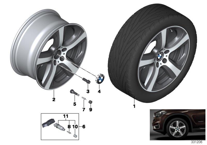 Diagram BMW LA wheel Star Spoke 490 - 19"" for your 2003 BMW X5   