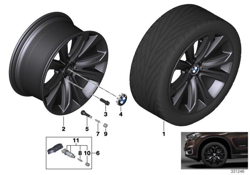 Diagram BMW LA wheel Star Spoke 491 - 20"" for your 2014 BMW X5   
