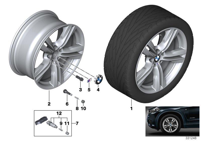 Diagram BMW LA wheel M Double Spoke 467 - 19"" for your BMW