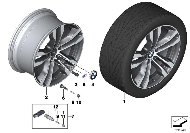 Le diagramme BMW roue all. doubles rayons 468M - 20"" pour votre BMW X6  