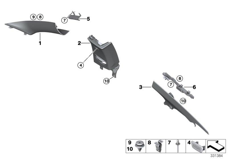 Diagram Trim panel A- / B- / C-Column for your BMW