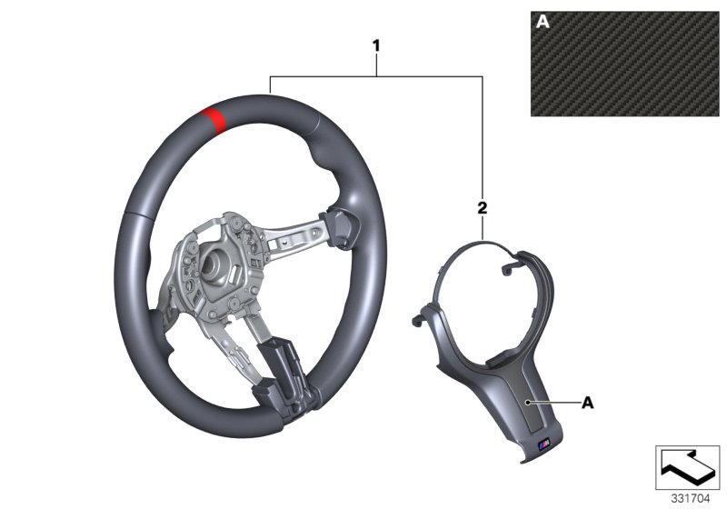 Diagram M Performance steering wl II w/o display for your 2016 BMW 328iX   