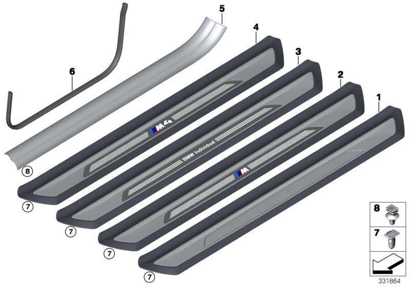 Diagram Edge protector / Trim for entry for your BMW