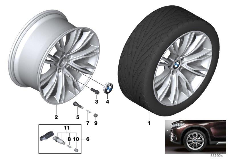 Diagram BMW LA wheel Individual V-Spoke 551-20"" for your 2018 BMW X5   