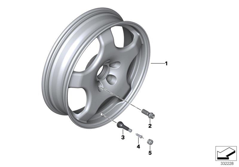 Diagram Emergency wheel, light alloy for your BMW