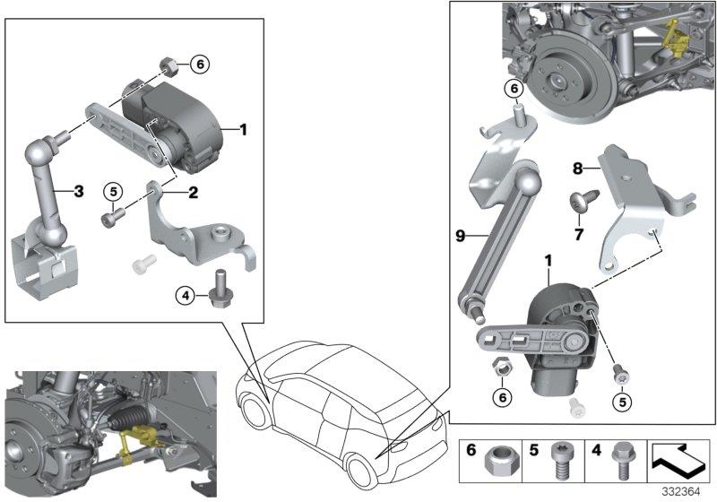Diagram HEADLIGHT VERTICAL AIM CONTROL SENSOR for your 2012 BMW X5   