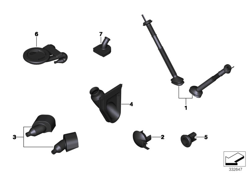 Diagram Assorted grommets for your 2018 BMW M6   