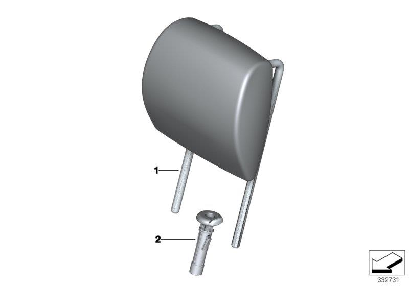 Diagram Seat, rear, head restraint, 3rd row for your BMW