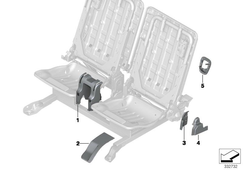 Diagram Seat, rear, trim covers, 3rd row for your 2009 BMW M6   