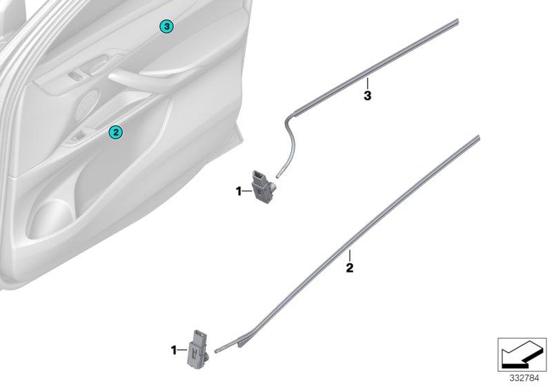 Diagram LED module / fiber-optic cable for doors for your BMW