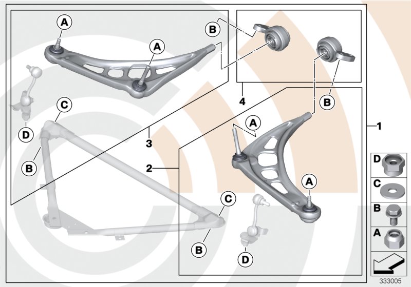 Le diagramme Kit service bras transversal/Value Line pour votre BMW