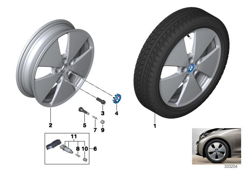Diagram BMW i LA wheel Star Spoke 427 - 19"" for your 2017 BMW i3  94Ah Rex 