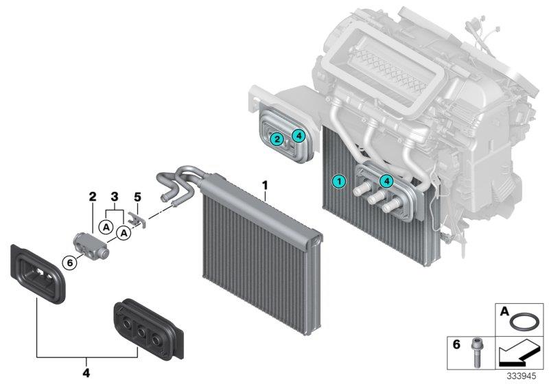 Le diagramme Evaporateur / Soupape vase d"expansion pour votre BMW X5  