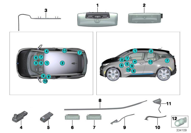 Diagram Various lamps for your 2017 BMW i3   