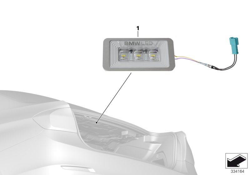 Diagram BMW LED luggage compartment lamp for your 2020 BMW X1   