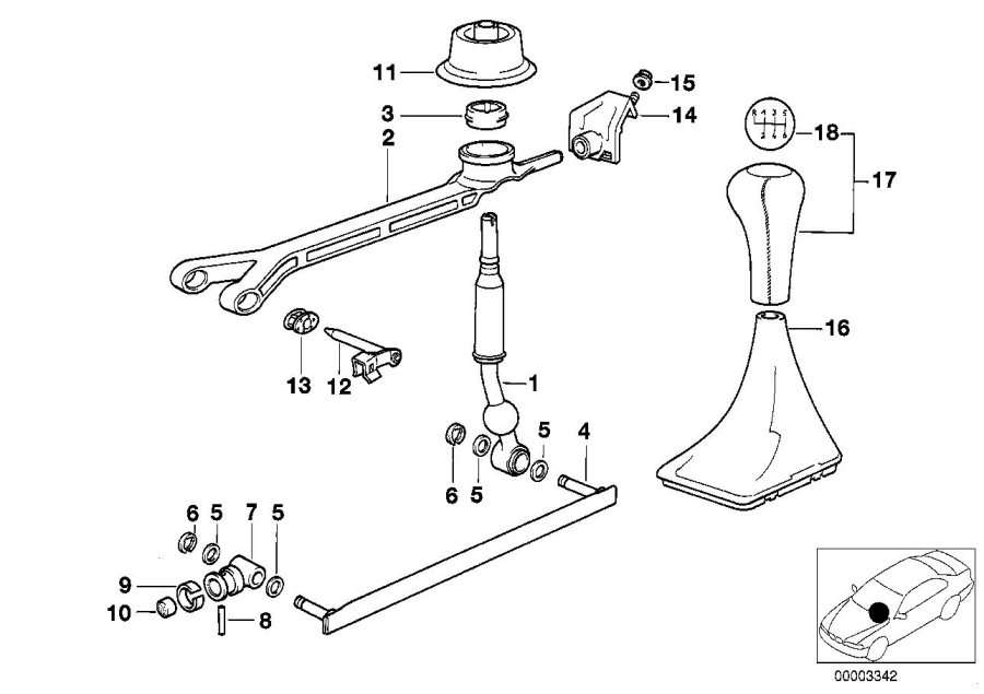 Diagram Gearshift manual transmission for your 2001 BMW 740i   