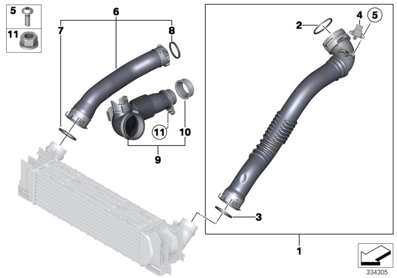 Diagram Charge air induction tract for your 2013 BMW