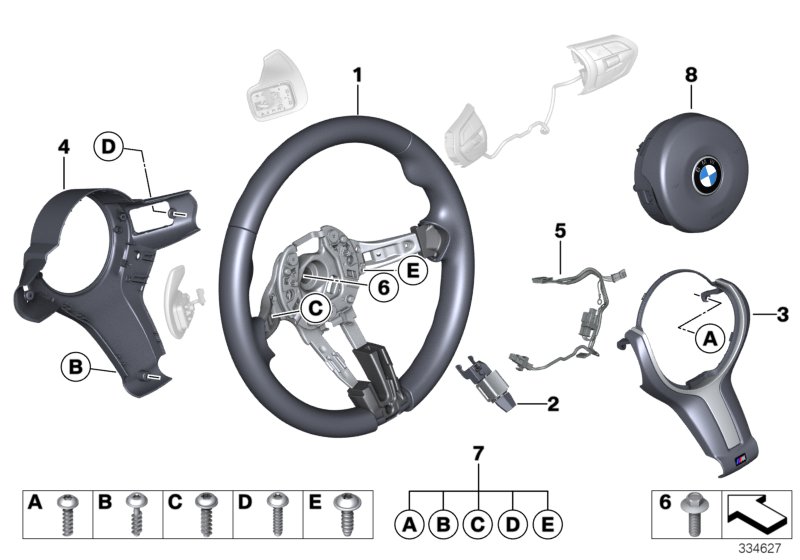 Diagram M sports steer.-wheel, airbag, leather for your BMW 328d  