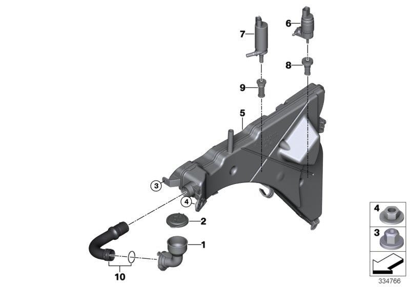 Diagram Reserv.,windshield/headlight washer syst for your BMW X6  