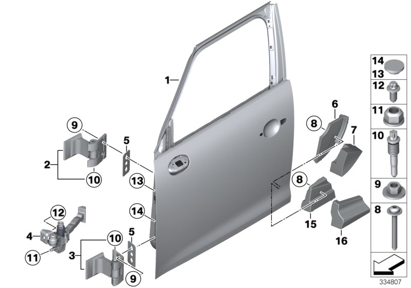 Diagram FRONT DOOR-HINGE/DOOR BRAKE for your MINI