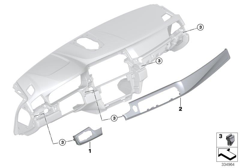 Diagram Decor covers, instrument panel for your 2016 BMW M6   