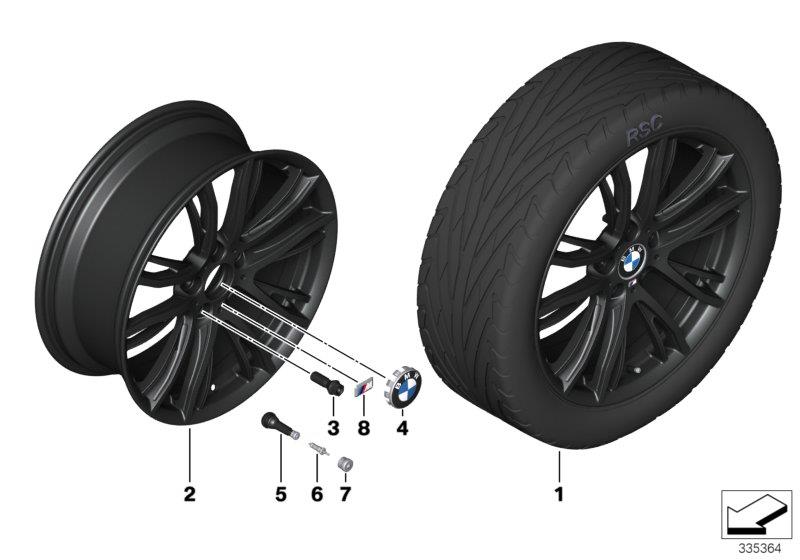 Diagram BMW LA wheel M Double Spoke 624 - 20"" for your BMW