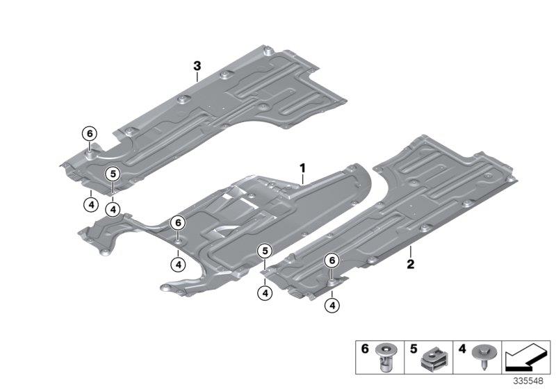 Diagram Underbody cover, front for your 2017 BMW 530e   