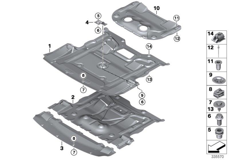 Diagram Underhood shield for your 2012 BMW Alpina B7   