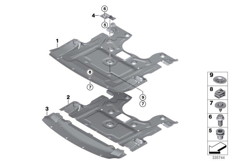 Diagram Underhood shield for your BMW 440iX  