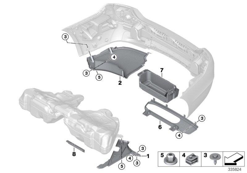 Diagram Underbody paneling, rear for your 2011 BMW 740Li   