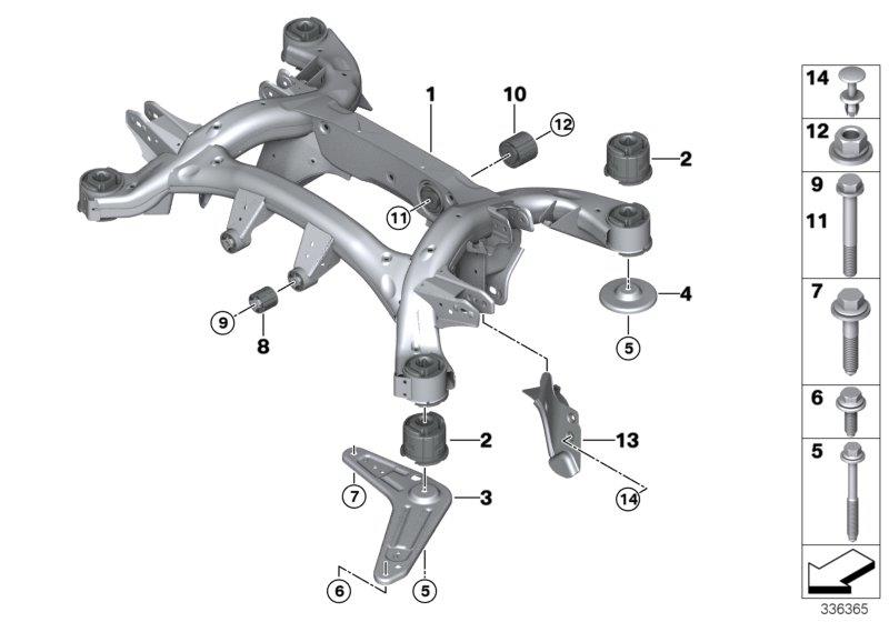 Diagram REAR AXLE CARRIER for your 2016 BMW 535dX   