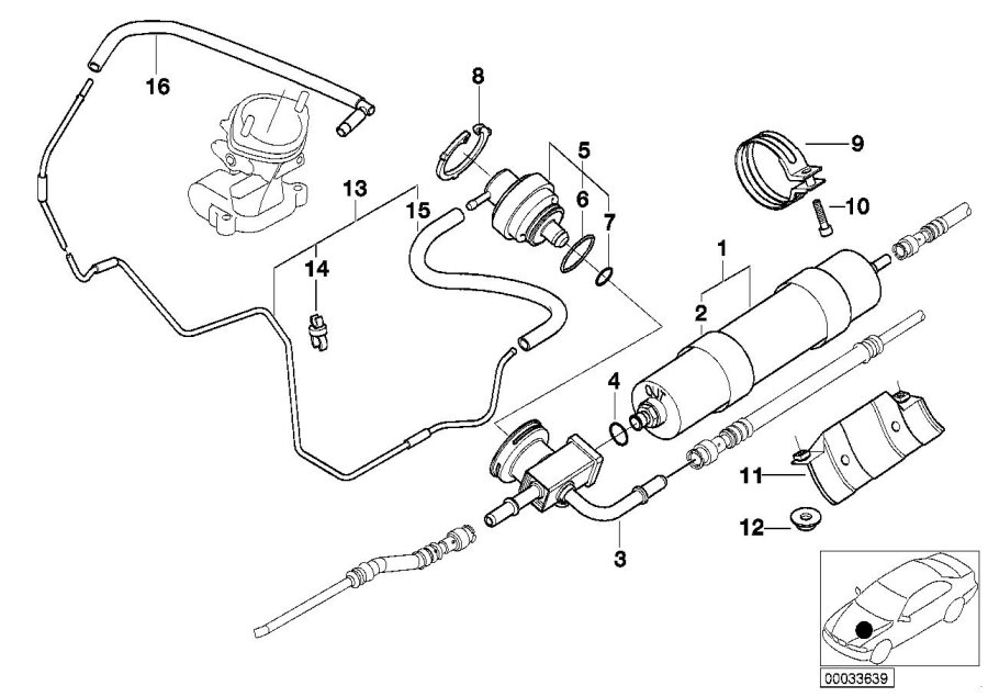 Diagram Fuel filter, pressure regulator for your BMW