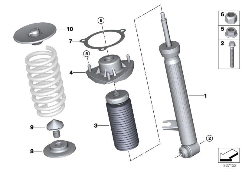 Le diagramme PIECES DE JAMBE DE SUSPENSION AR pour votre BMW