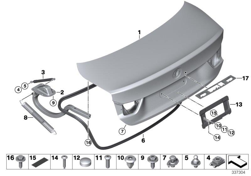 Diagram Trunk lid for your BMW X2  