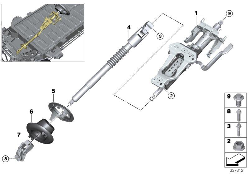 Diagram Steering column man.adjust./Mount. parts for your 2023 BMW X3  30eX 