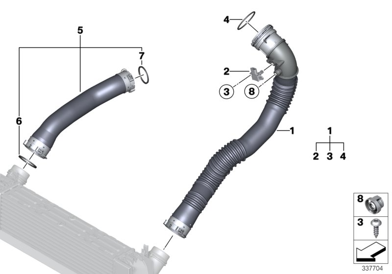 Diagram Charge air induction tract for your BMW