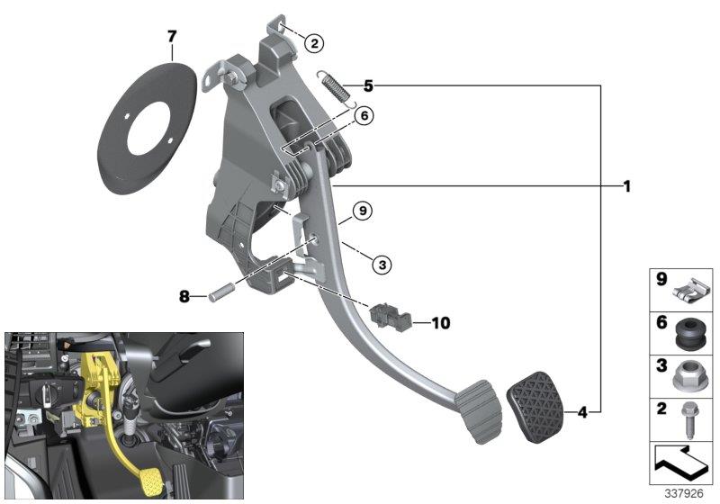 Diagram Complete pedal assembly for your BMW i3s  