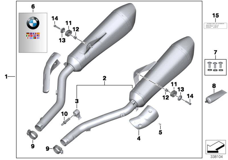 Diagram Sport silencer for your 2016 BMW K1600GTL   