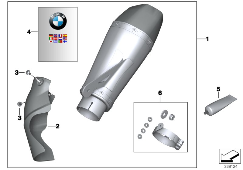 Diagram Sport silencer for your 2010 BMW S1000RR   