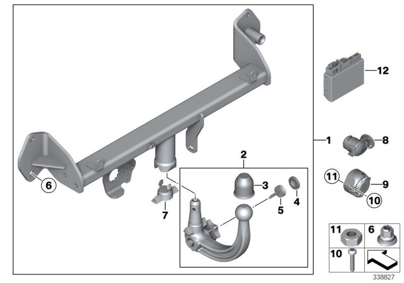 Diagram Towing hitch, detachable for your 2007 BMW X3   